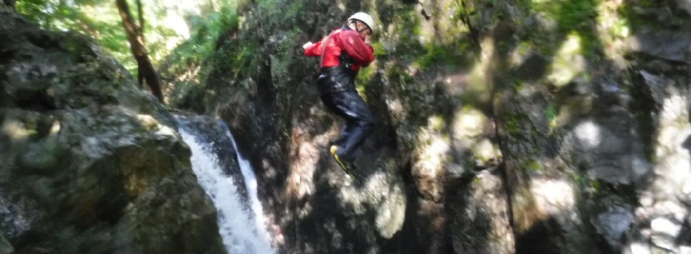 Pretty cool canyoning jump in Church Beck Coniston Lake District.  